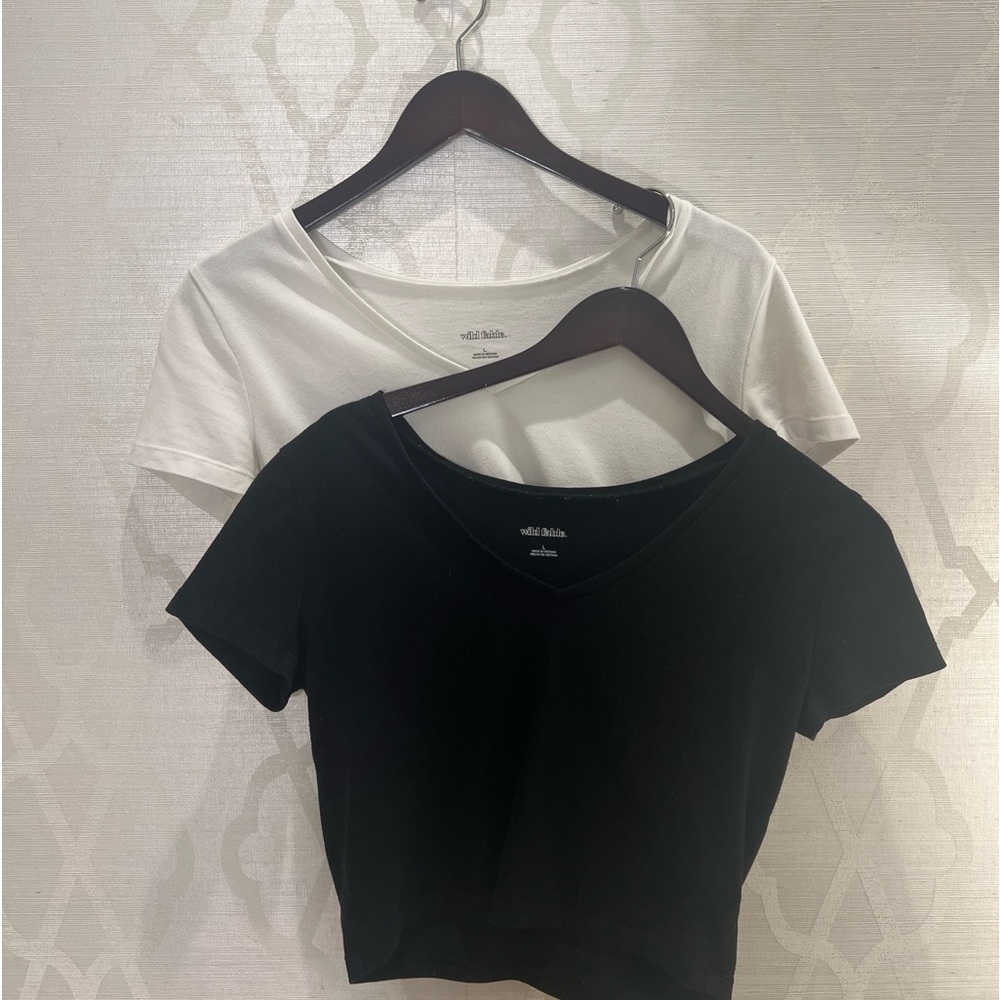 Wild Fable SET OF TWO Basic Cropped Tees